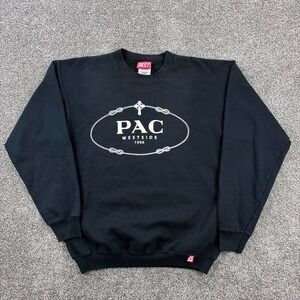 Vintage Y2K Tupac Shakur Sweatshirt Mens Medium‎ Black Pac Westside 1996 Rap